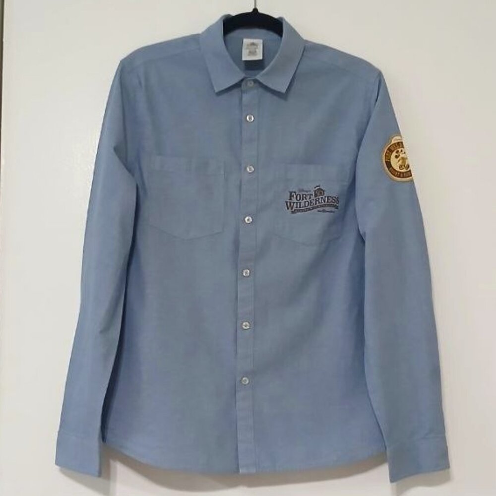 Disney Fort Wilderness 50th Anniversary Chambray Shirt, 100% Cotton, Unisex - Picture 1 of 12